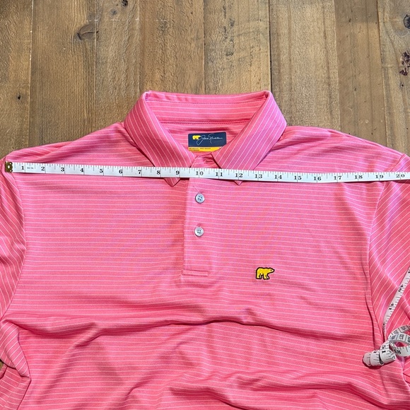 Pink Striped Men's Polo Shirt - Picture 2 of 4